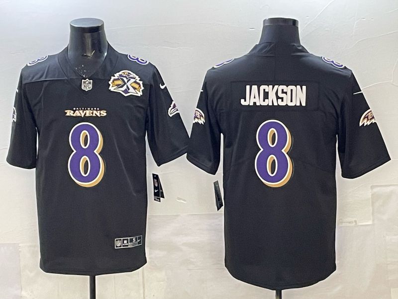 Men Baltimore Ravens #8 Jackson black Nike 2025 Limited Nike NFL Jersey 06->baltimore ravens->NFL Jersey